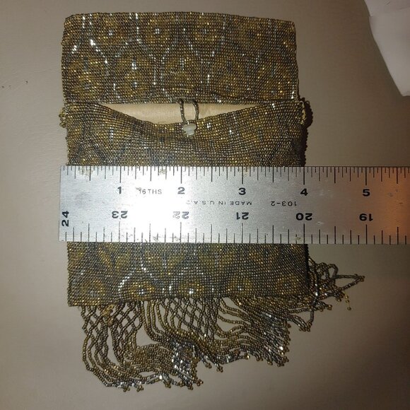 Vintage Beaded Purse Clutch Tassels Snap Closure  Intricate Beadwork - Picture 4 of 10